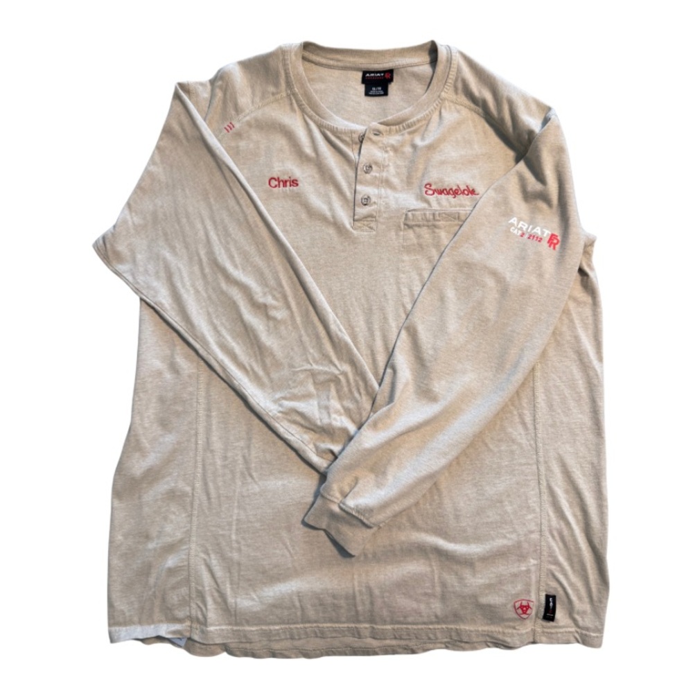 Ariat Tan Long Sleeve FR Tee Shirt